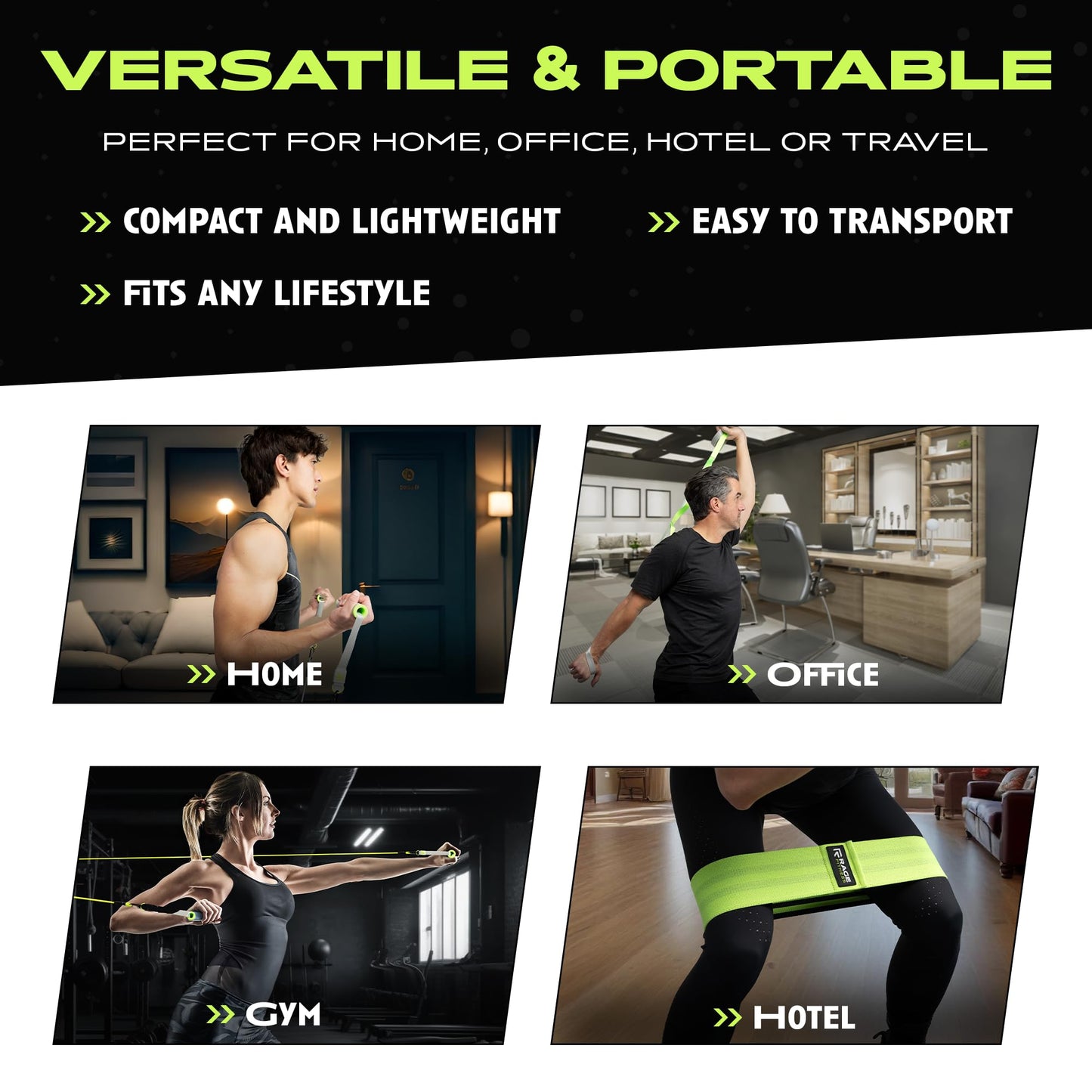 10-Piece Resistance Bands Set with Carry Bag – Full Body Home Workout Equipment