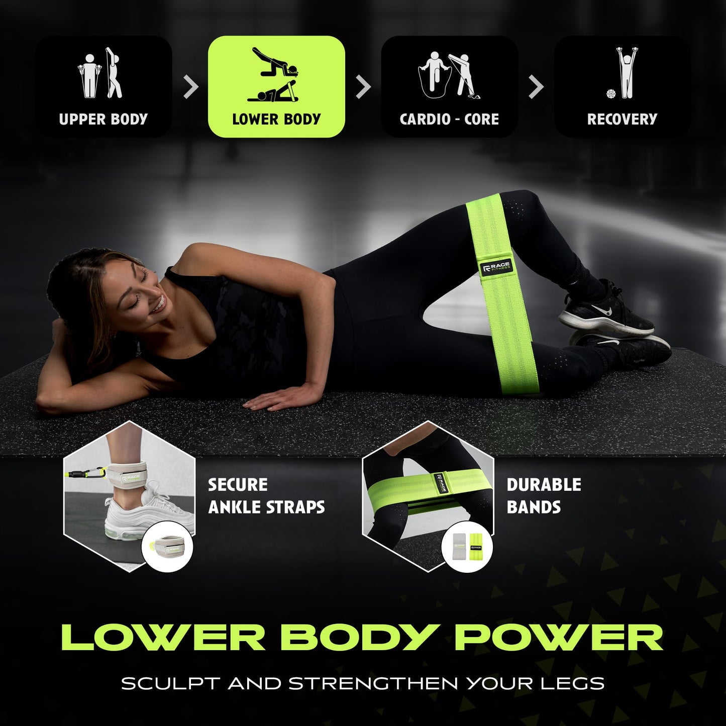 10-Piece Resistance Bands Set with Carry Bag – Full Body Home Workout Equipment