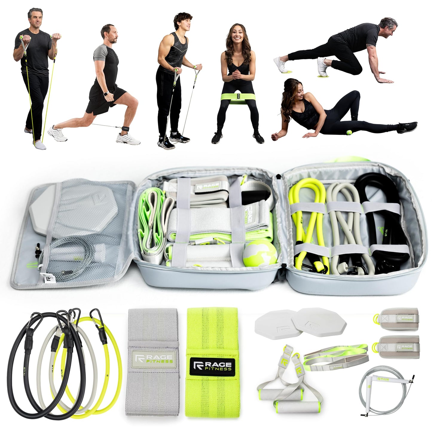 10-Piece Resistance Bands Set with Carry Bag – Full Body Home Workout Equipment