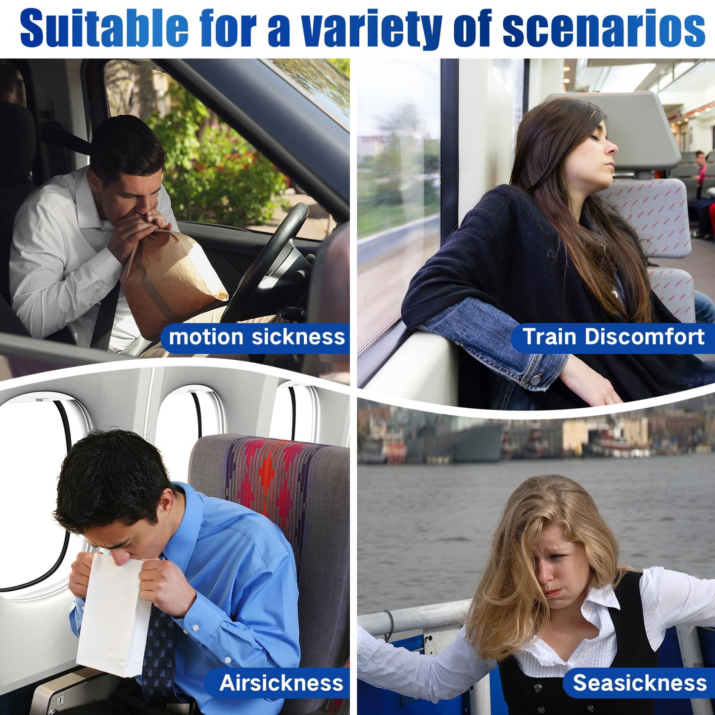 Hionfurt 32ct Motion Sickness Patches – Sea Sickness Patches for Cruise, Car, Airplane, and Other Travel – Non-Drowsy, Effective, Lasts 72 Hours